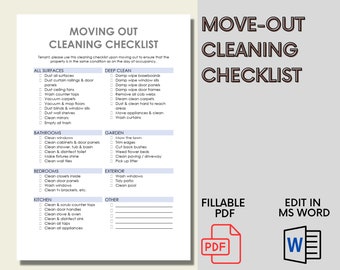 Tenant Moving-Out Cleaning Checklist - Edit in MS Word