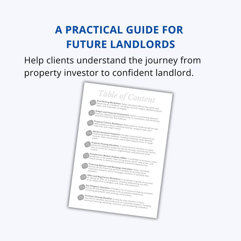 Real Estate Investing Workbook, Property Investor Guide & Landlord Planner image 2