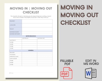 Property Walkthrough Inspection Checklist - Move-In & Move-Out Record