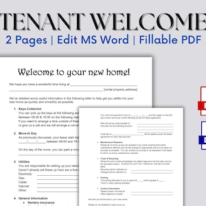 Tenant Welcome Letter From Landlord: Instant Download, Editable in MS Word and Fillable PDF - Personalize Your Rental Welcome with Ease