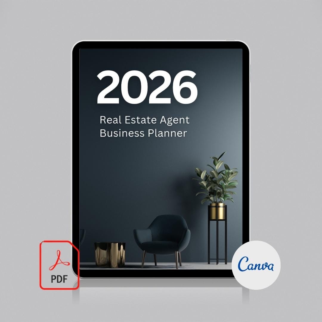 2026 Real Estate Agent Business Planner - Realtor Marketing Template - Etsy