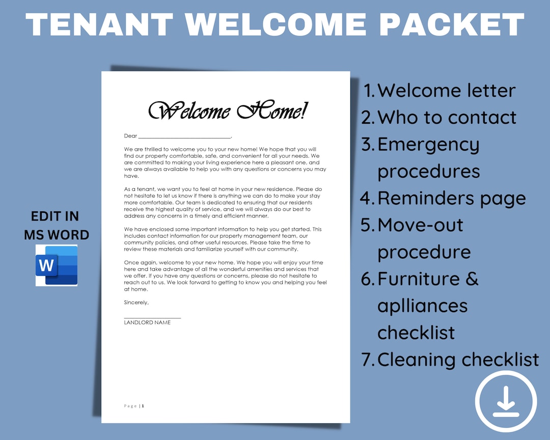Real Estate Tenant Packet Tenant Letter Movingout