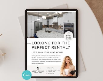Leasing Agent Introduction Flyer | Property Manager Lease Marketing Template | Instant Download Canva