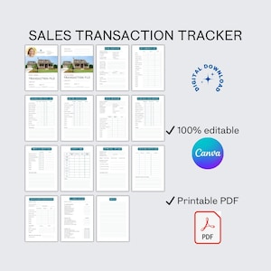 Real Estate Transaction Tracker | Transaction Coordinator Sales Tracker | Transaction Tracker Bundle | Closing Checklist | Buyer Seller File