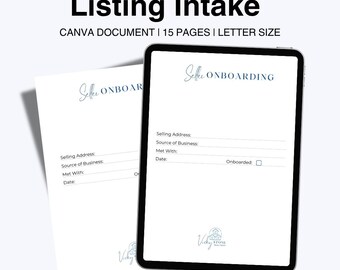 Real Estate Listing Intake Form | Seller Onboarding Presentation | Editable Canva Template