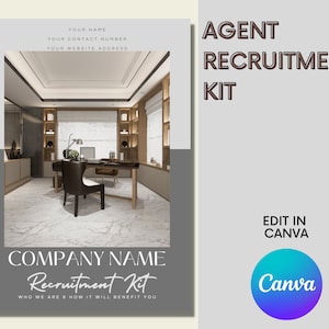 Real Estate Recruiting | New Agent Packet | Real Estate Team | New Real Estate Agent | Recruiting Template | Canva Basics Guide Included