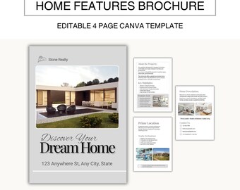 Modern Residential Property Brochure, Printable Dream Home Real Estate Flyer template