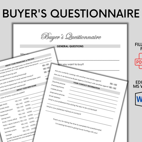 Buyer Questionnaire Etsy