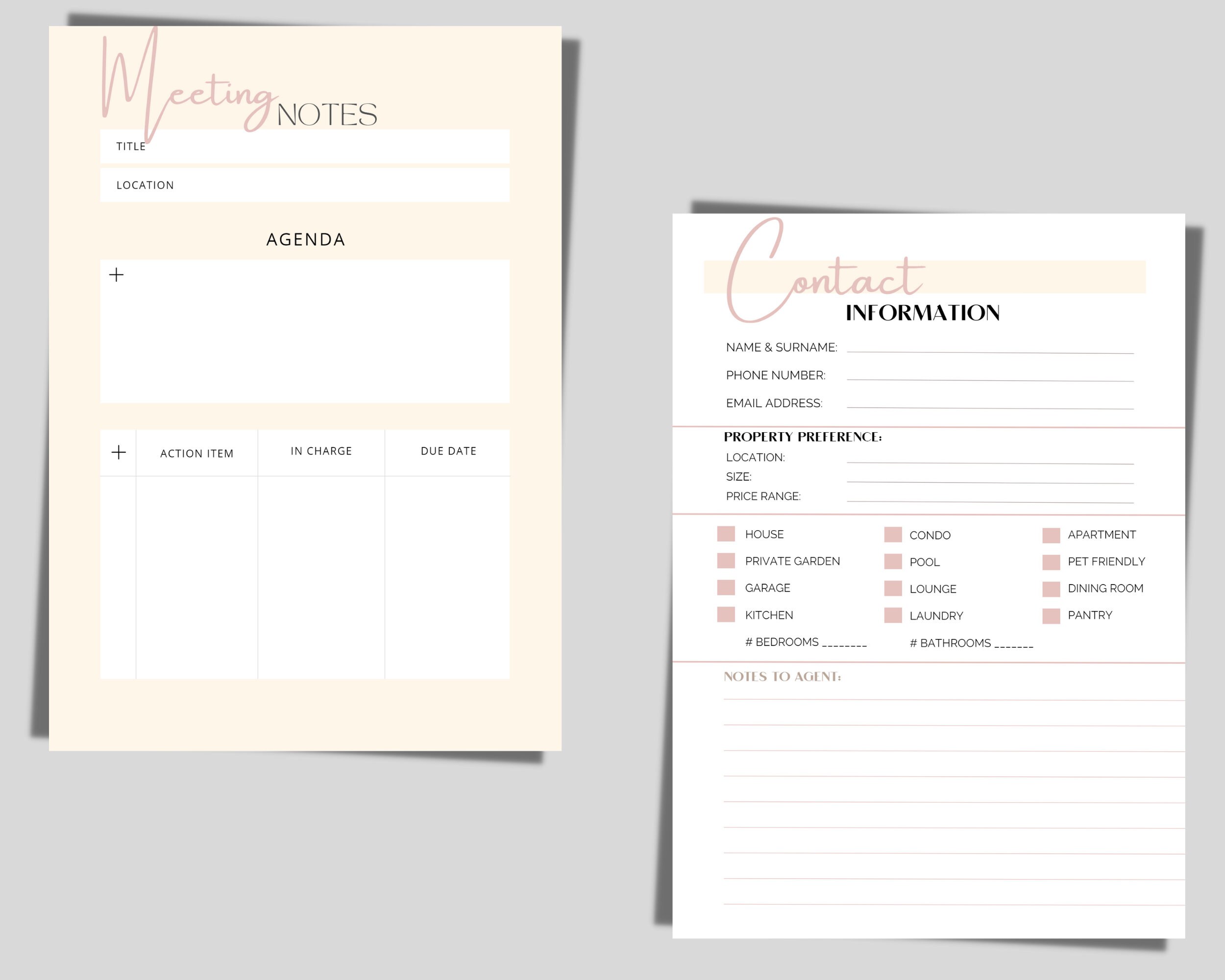 Receptionist Printable Layout Receptionist Planner - Printable Template - Etsy UK