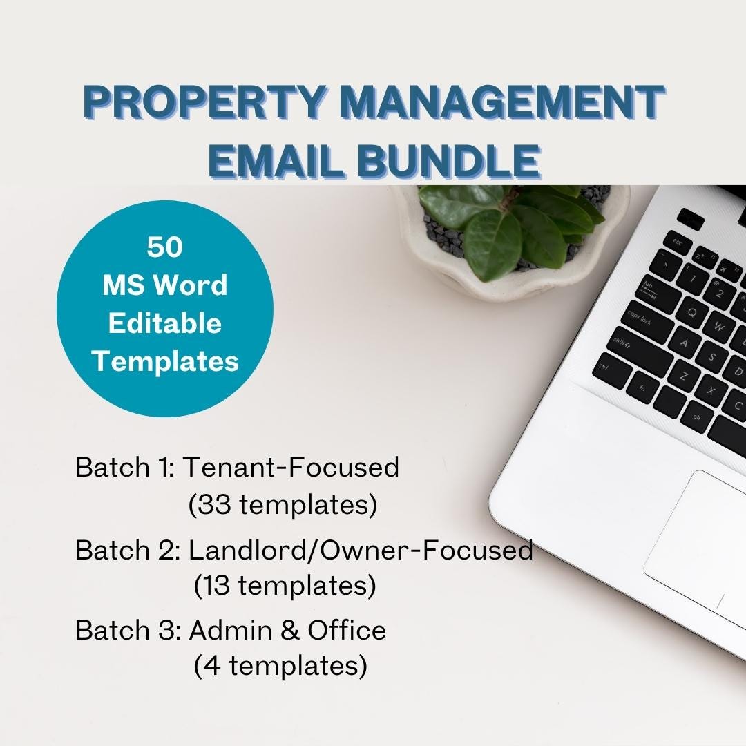 Property Management Email Template Bundle | MS Word Editable | Print ...