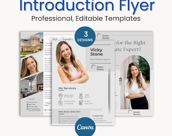 Realtor Introduction Flyer Template — Farming Letter - 3 Canva Designs