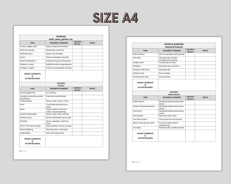 External Checklist Routine Walkthrough Inspection Checklist - MS Word Editable Template - Etsy
