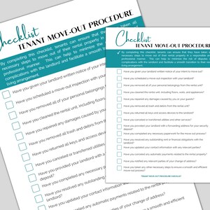 Tenant Move Out Procedure Checklist | Tenant Move in Move Out ...