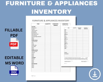 Landlord Furniture & Appliances Checklist – Rental Property Inventory