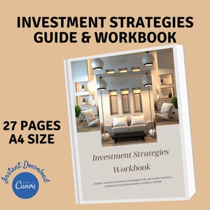Real Estate Investment Strategy Workbook | Property Investor Planner | Editable Real Estate PDF | Instant Download | Canva Template