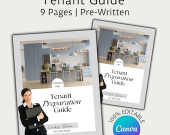 Paket zur Vorbereitung | Grundbesitz-Mieter-Begrüßungspaket | Makler Marketing | Anleitung zur Tenant-Vorbereitung | Canva Basics Guide inklusive
