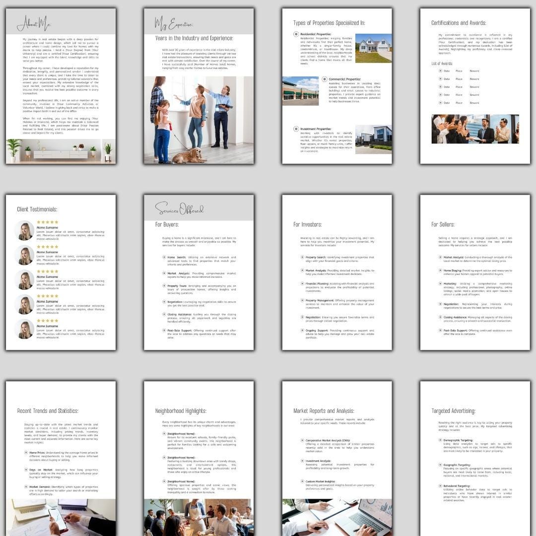 Agent Spotlight Introduction or Marketing Promo Book - Editable Canva ...