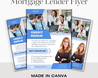 Mortgage Lender Flyer Canva Template: Editable Loan Officer Marketing