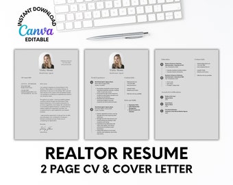 Modern Real Estate Agent CV - Professional Canva Template