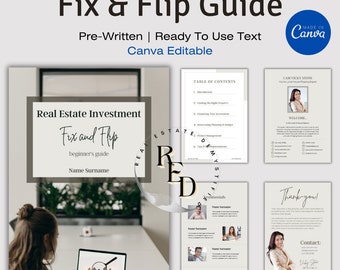 Real Estate Investor Fix and Flip Guide | Pre-Written House Flipping Guide | Home Renovation Guide | Investment Guide | Realtor Marketing