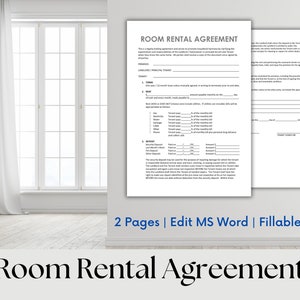Room Rental Agreement Template: Editable in MS Word and Fillable PDF - Seamlessly Secure Your Rental Arrangements