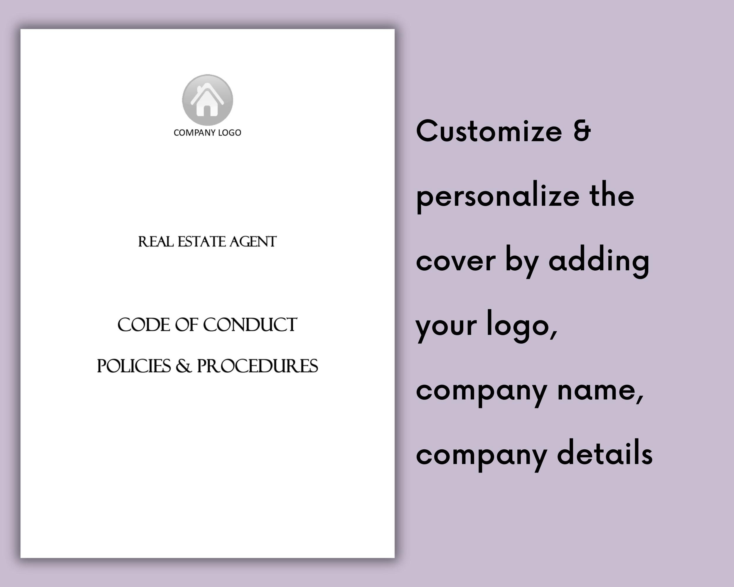 Real Estate Agents Code of Conduct Policies and Procedures Manual