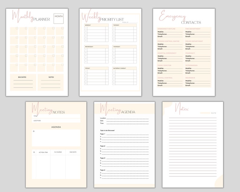 Receptionist Printable Layout Receptionist Planner - Printable Template - Etsy