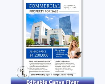 Commercial Property Flyer Template | A4 Canva Real Estate Marketing (Digital Download)