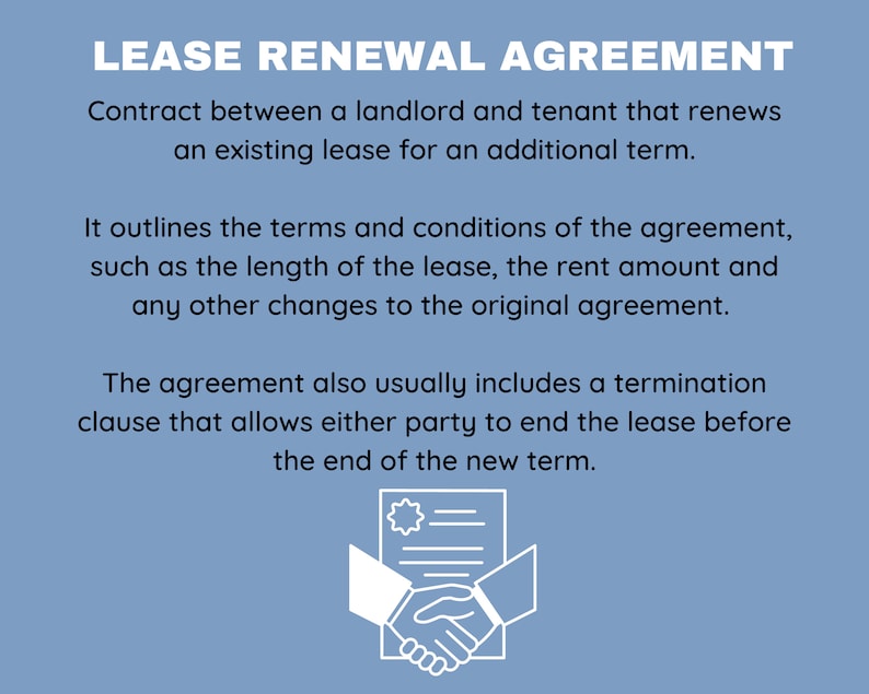 Lease Renewal Agreement Landlord and Tenant Agreement Extend Lease