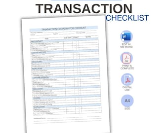 Checklista för samordnare av fastighetstransaktioner | Redigerbar uppgiftslista (MS Word, PDF-nedladdning)