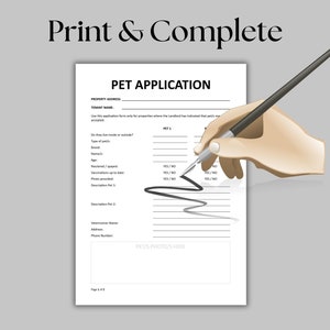 Pet Rental Application & Agreement: Fillable PDF, Editable MS Word - Etsy
