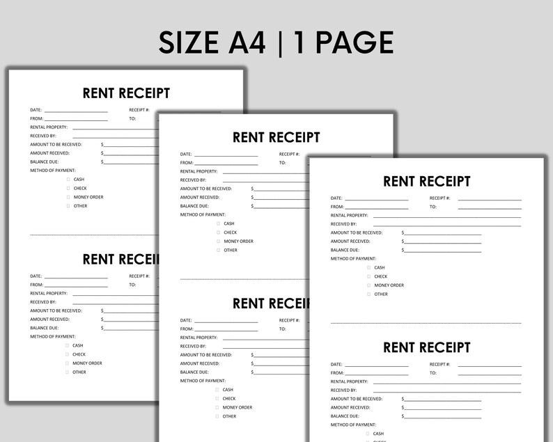 Landlord Rent Receipt Tenant Receipt Rent Payment Receipt MS Word