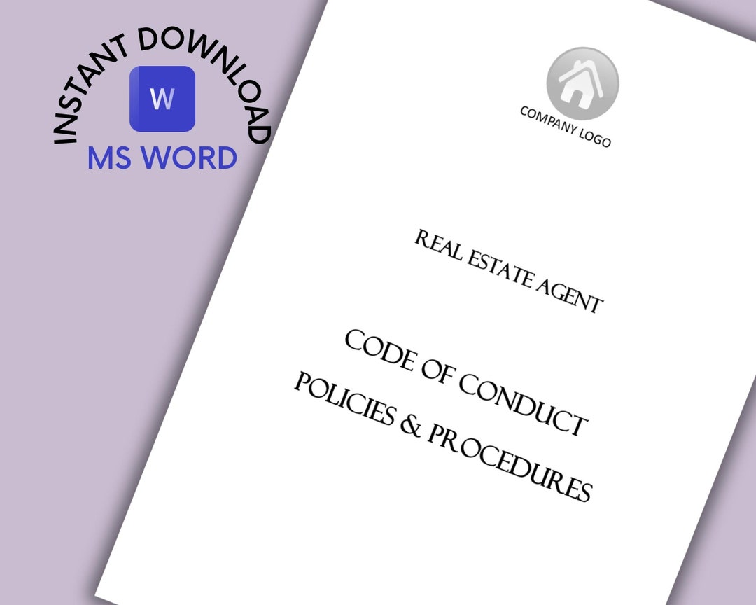 Real Estate Agents Code of Conduct Policies and Procedures Manual