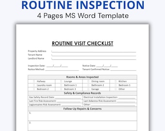 Routine Property Inspection Checklist, Landlord Rental Inspection Form