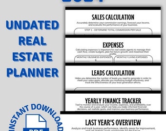 Real Estate Agent Business Planner | Real Estate Marketing | Business Plan Template | Realtor Marketing Plan | Agent Planner | Planner 2024