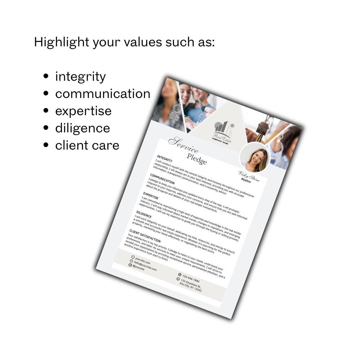 Real Estate Agent Service Promise Client Commitment Form - Canva ...
