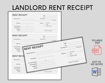 Rent Payment Receipt | MS Word Editable Template