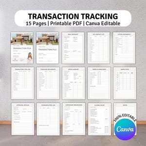 Real Estate Transaction Tracker | Transaction Coordinator Sales Tracker | Transaction Tracker Bundle | Closing Checklist | Buyer Seller File