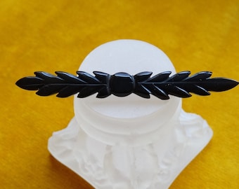 Antique Gutta Percha Mourning Brooch: Victorian Bereavement Tie Pin