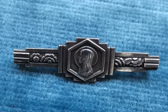 Religious brooch/Art deco Saint Mary pin/Virgin M… - image 3