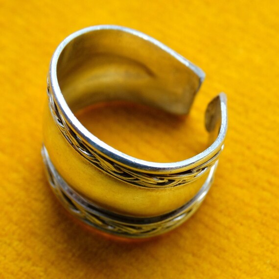 Chunky silver ring/Adjustable wide silver band/Vi… - image 3