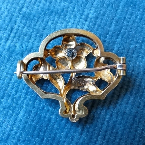 ORIA brooch/Gold filled flower pin/Art nouveau go… - image 6