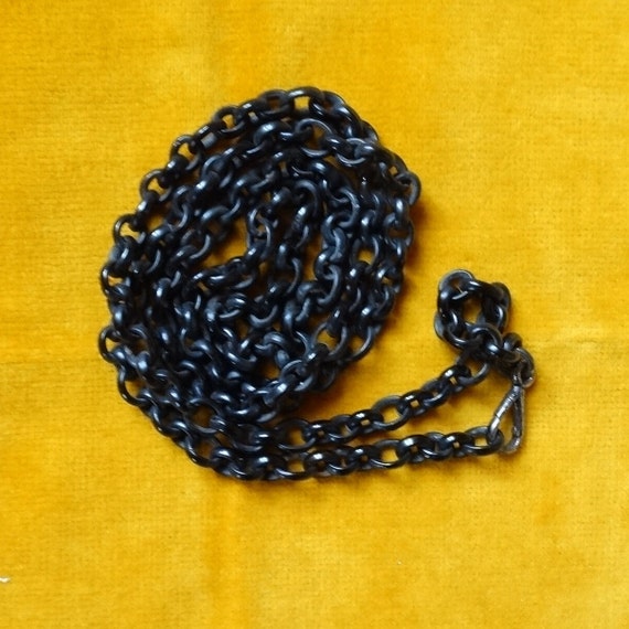 Antique ebonite neck chain/Mourning chain/Vulcani… - image 7