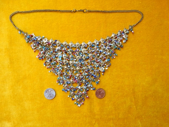 Miriam Haskell style bib necklace/Vintage cascade… - image 8