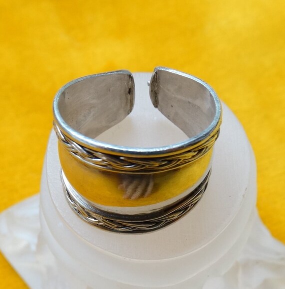 Chunky silver ring/Adjustable wide silver band/Vi… - image 10