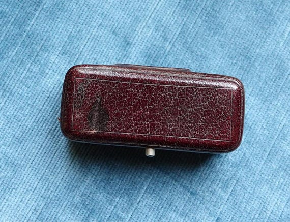 Antique double ring box/Leather presentation box … - image 9