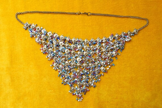 Miriam Haskell style bib necklace/Vintage cascade… - image 2