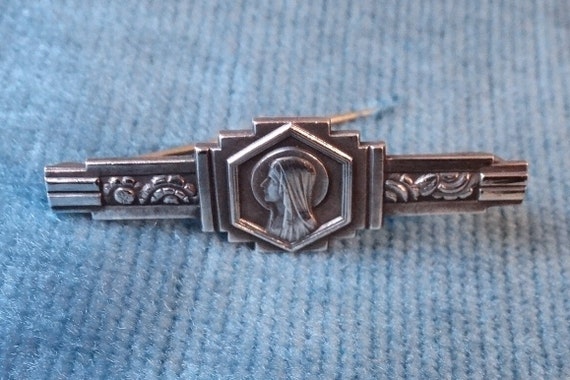 Religious brooch/Art deco Saint Mary pin/Virgin M… - image 7