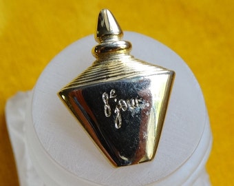 Vintage Yves Rocher Perfume Bottle Brooch, French Advertising Pin