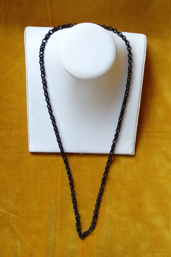 Antique ebonite neck chain/Mourning chain/Vulcani… - image 4
